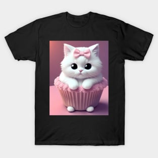 Cupcake Cat - Modern Digital Art T-Shirt